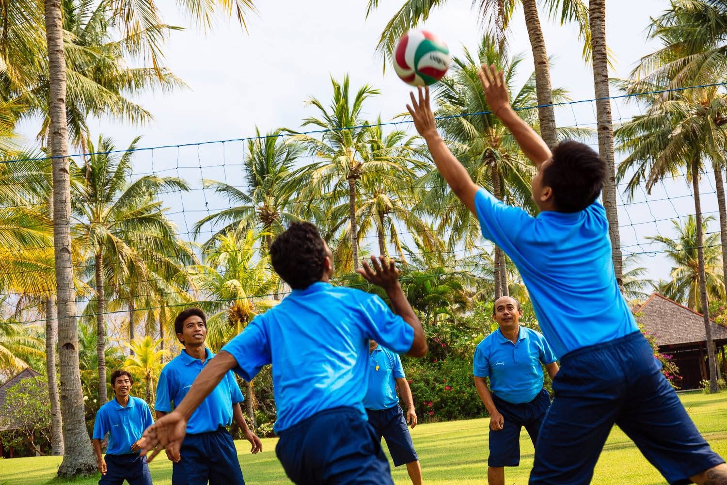 Join the afternoon volleyball match with the team