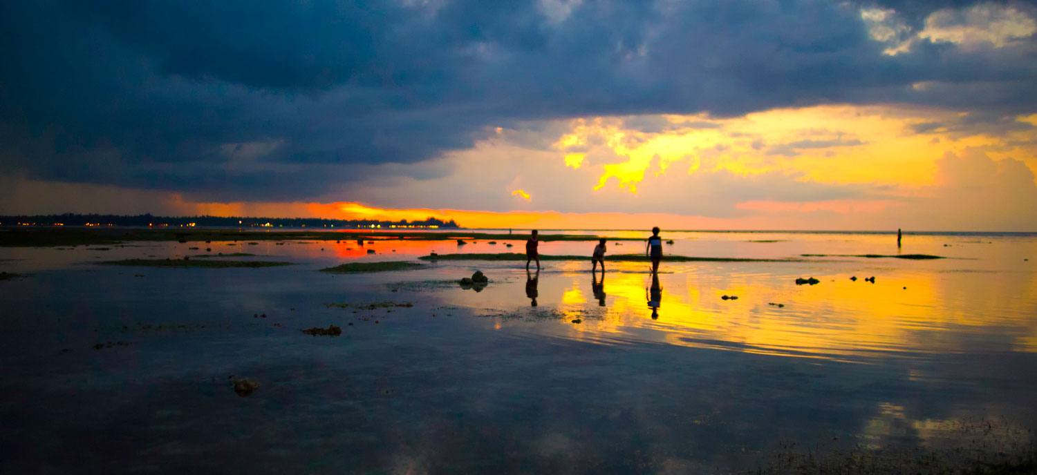 Sunset beach walk